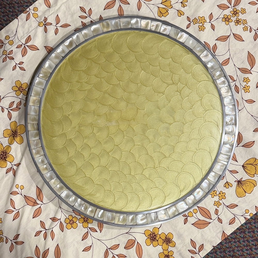 Large  Decorative Tray - 15 inch diameter, 1 inch height